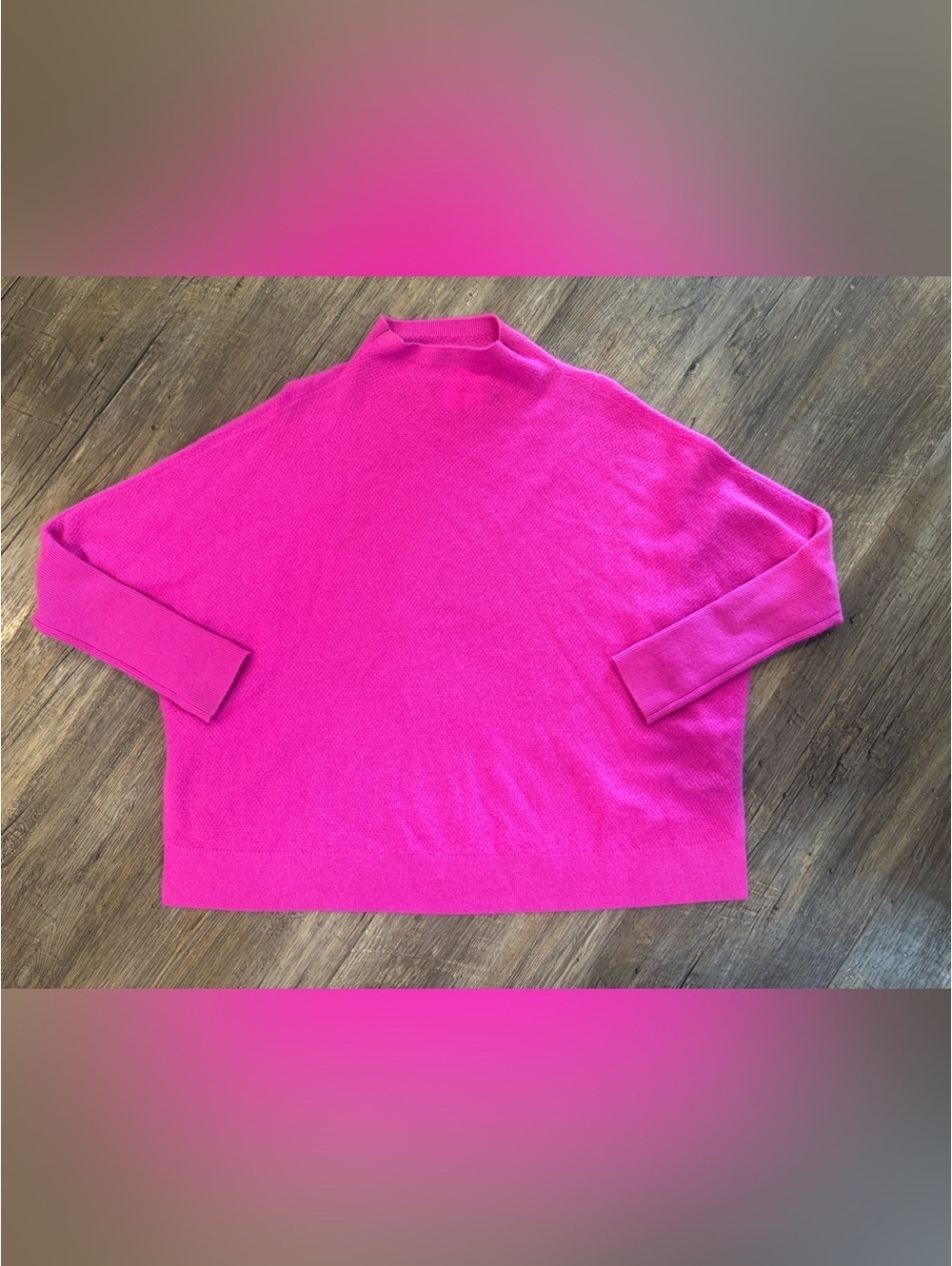 Maeve 100% Cashmere Vibrant Pink Mock-neck Sweater Sz Sm